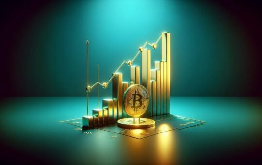 Chart displaying spikes in bitcoin liquidations and pricing volatility before 2024 halving event