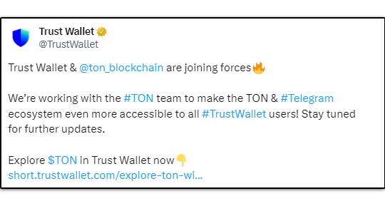 Ton Coin Skyrockets 3.95% After Game-Changing Trust Wallet Partnership!