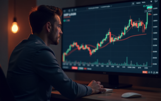 Trader checking XRP