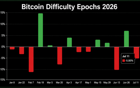 Bitcoin’s 14th Difficulty Reset Slashes Mining Pressure by 6.7 Trillion