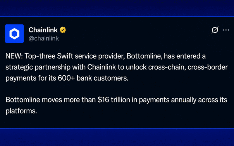 SWIFT Services Provider Taps Chainlink to Bring 600 Banks Onchain