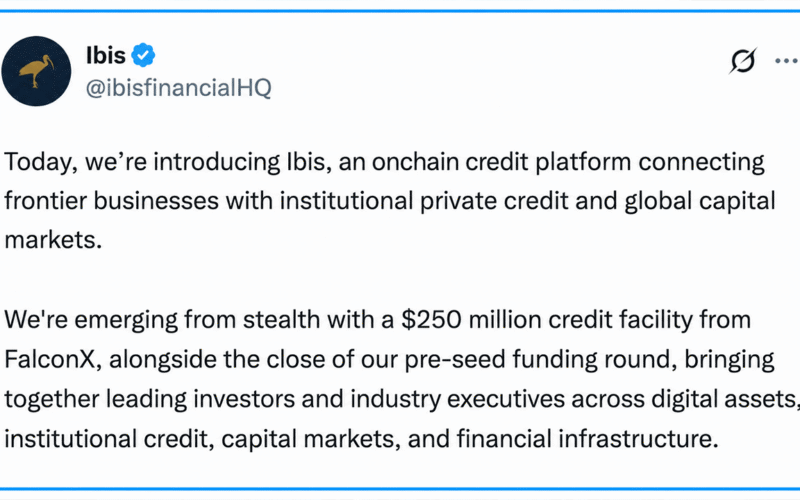 $250M FalconX Facility Powers Ibis Push Into Onchain Credit