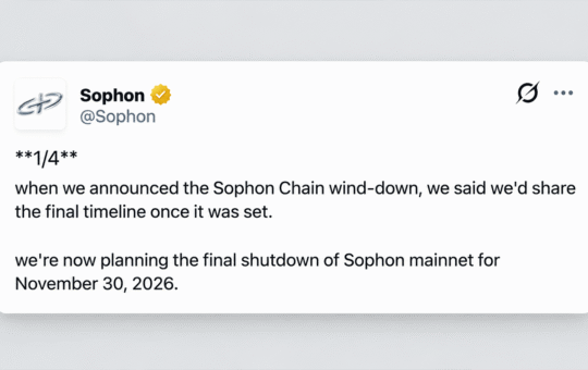 Sophon Set to Pull Plug on Layer 2 Network After $70M Funding Push – Bitcoin News